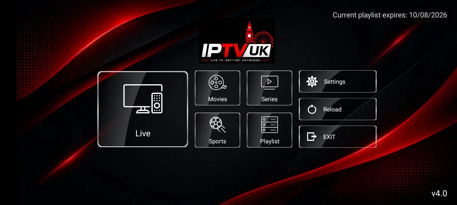 IPTV UK Dashboard